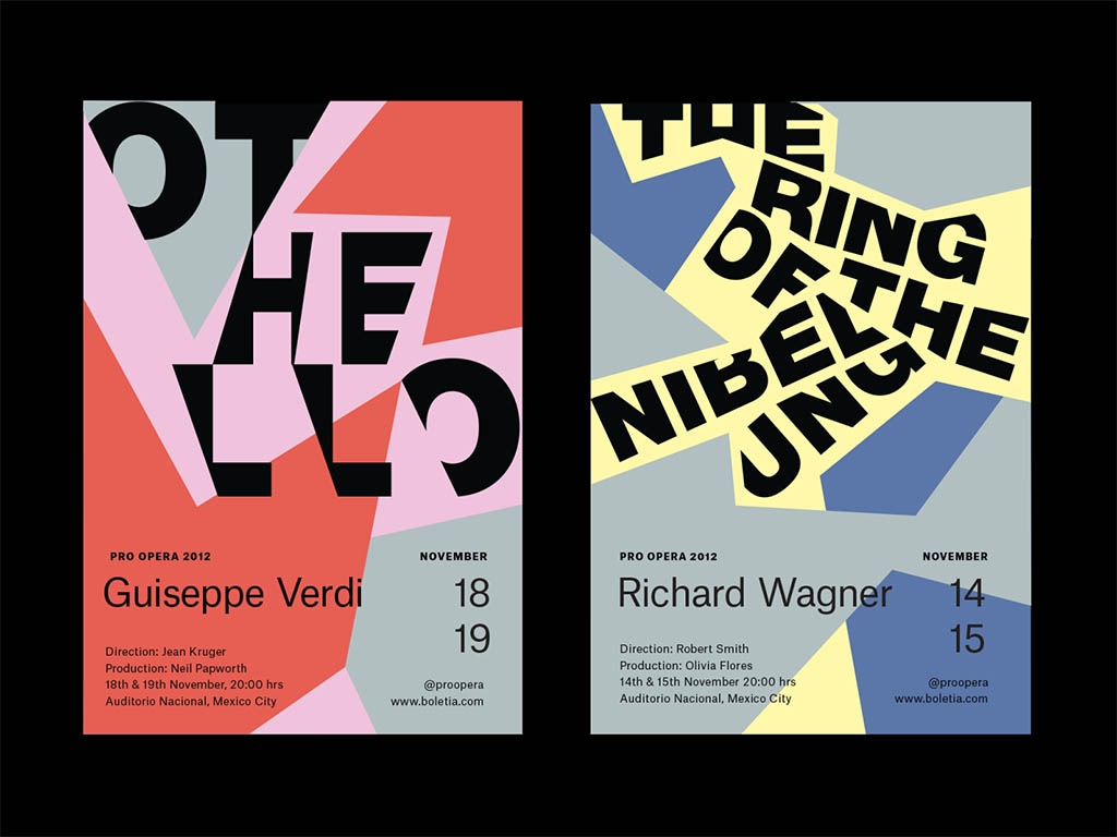 Posters for Opera par Mariela Mezquita. Parmi les principales tendances graphiques 2022 : l'anti-design