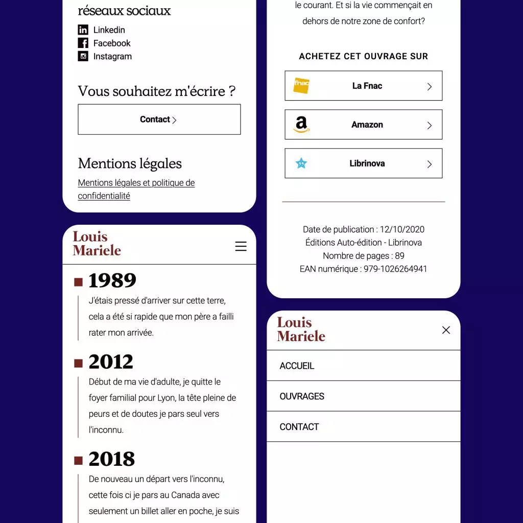 Vue mobile du site louismariele.fr